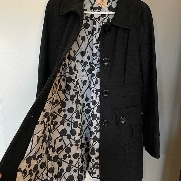 Anthropology Tulle black fitted pea coat - Picture 3 of 4